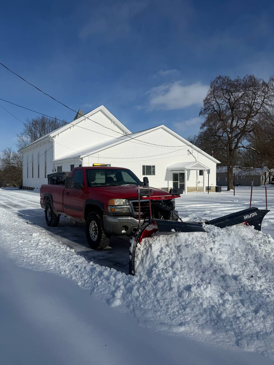 Snow plowing with MVP3 plow